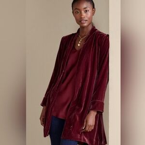 Soft Surroundings NWT Aria Velvet Jacket & Wide Leg Pants Set Cabernet size 2X